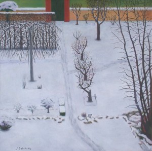 Jardin sous la neige (110x110)